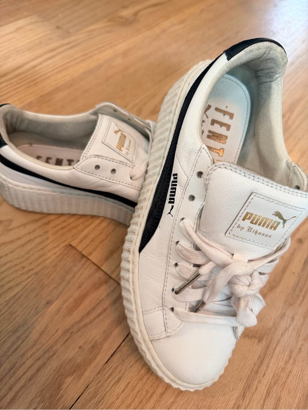 PUMA x Fenty by Rihanna Leather Creeper White/Black- Women’s 8 (38.5) 364462-01